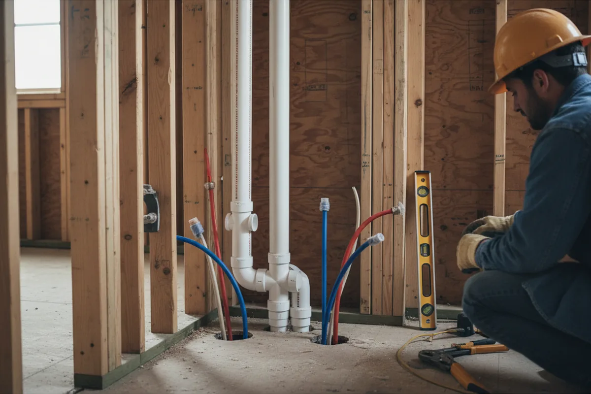 Drain and supply rough-in during Garbage Disposal Repair in Diamond Bar