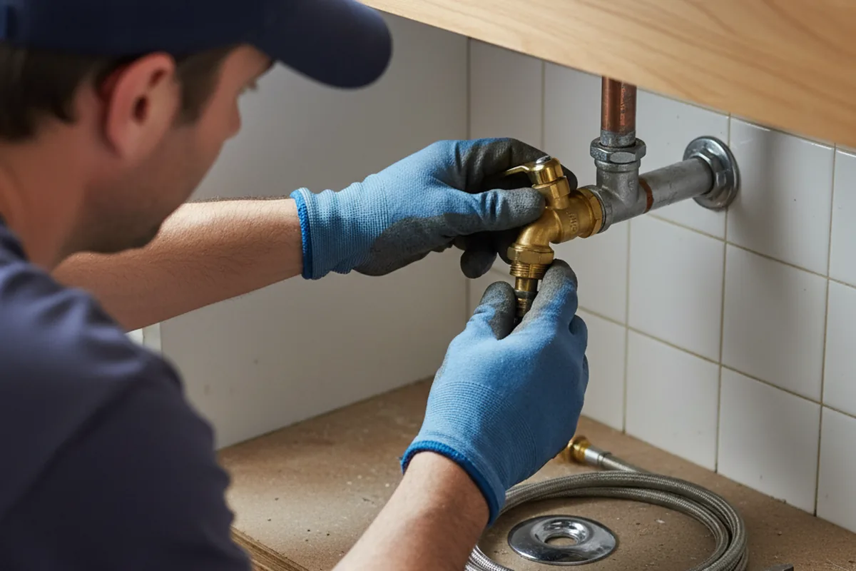 Shutoff valve and fitting work during Burst Pipe Repair in Diamond Bar
